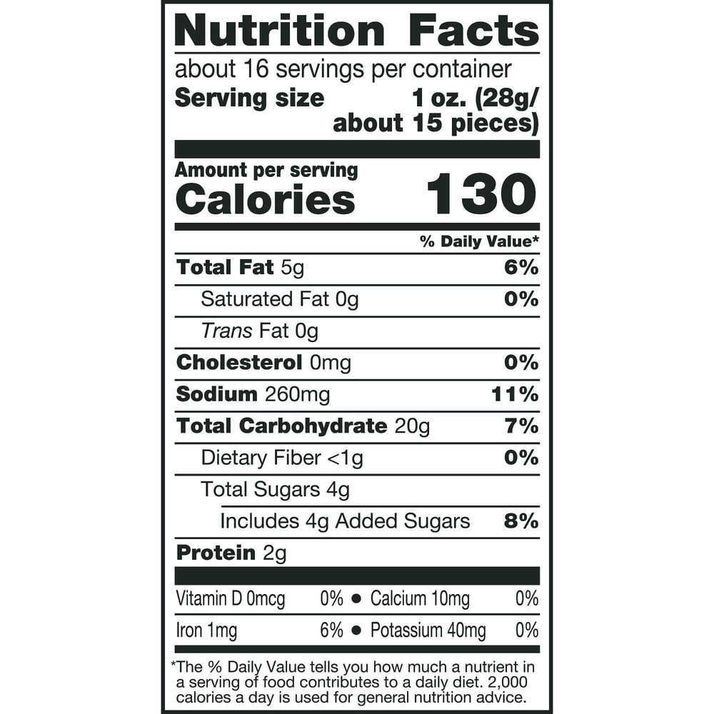 Dot's bag resealable keeps freshness for snacking anytime.