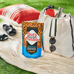 Pretzels arranged on a snack table for game-day gatherings.