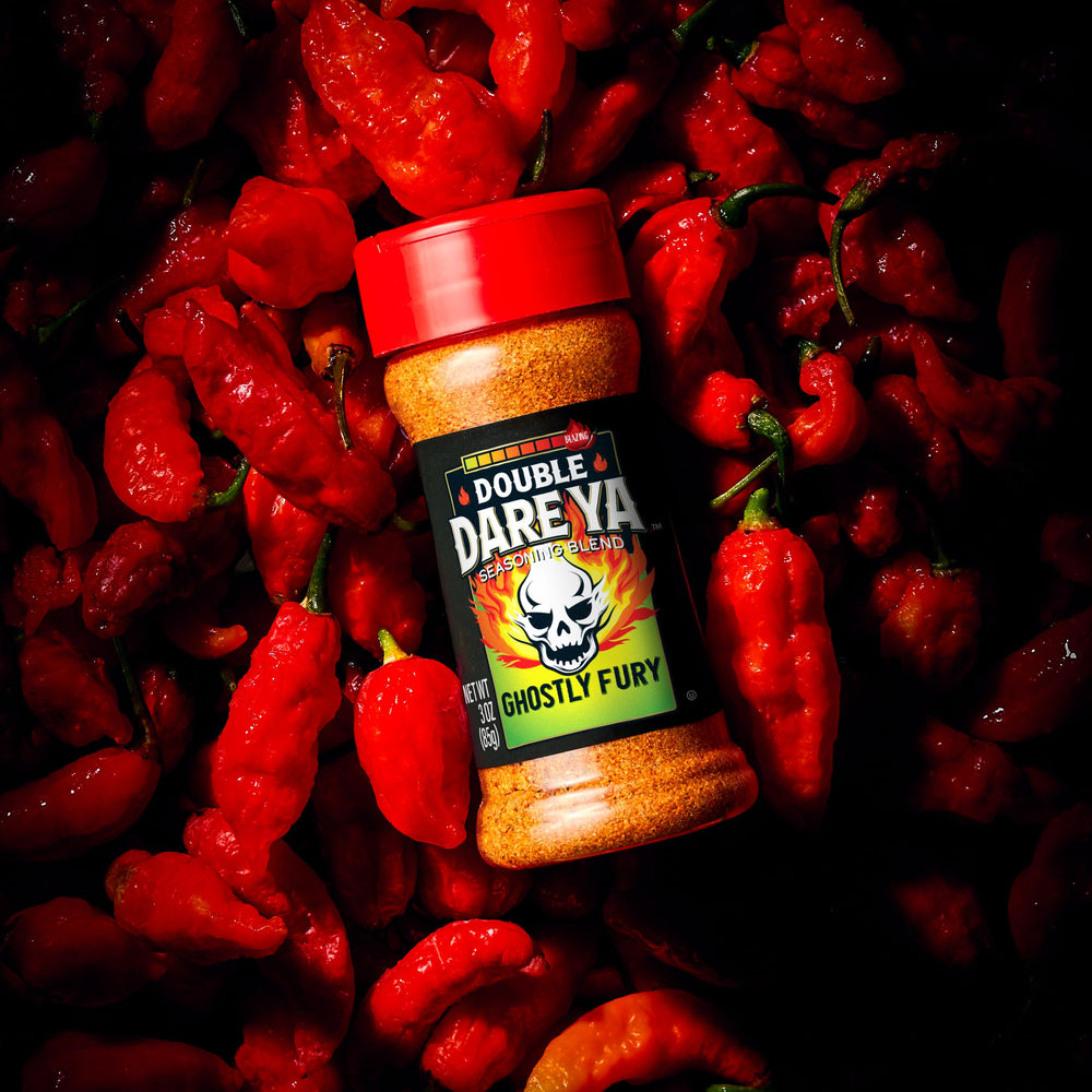Double Dare Ya Ghostly Fury ghost pepper closeup emphasizing fiery aroma