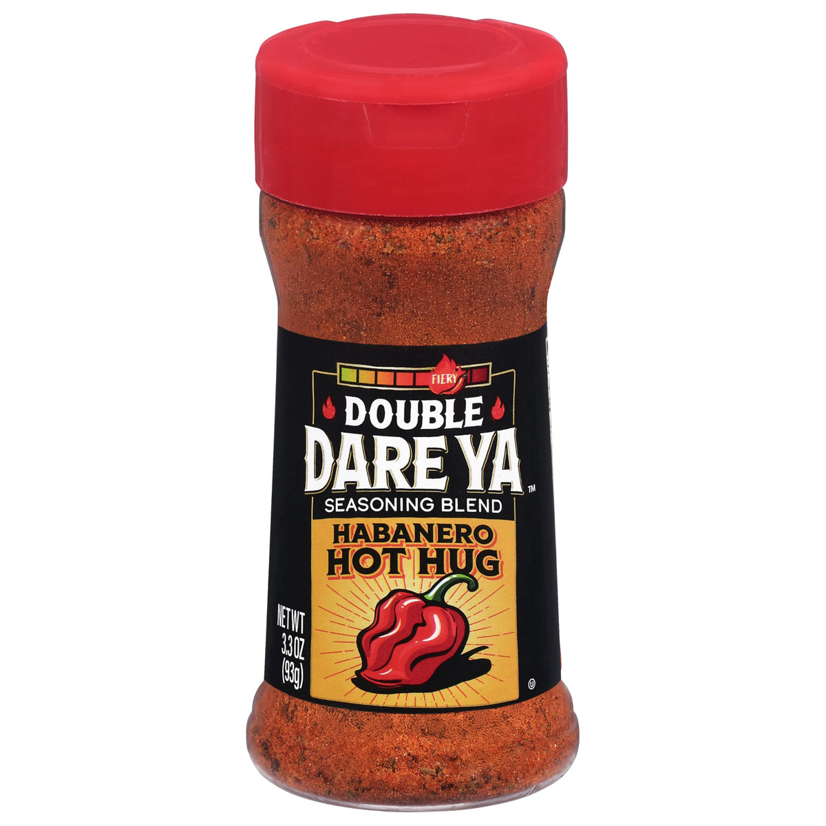 Double Dare Ya Habanero Hot Hug bottle front view showcases bold heat potential for dishes.