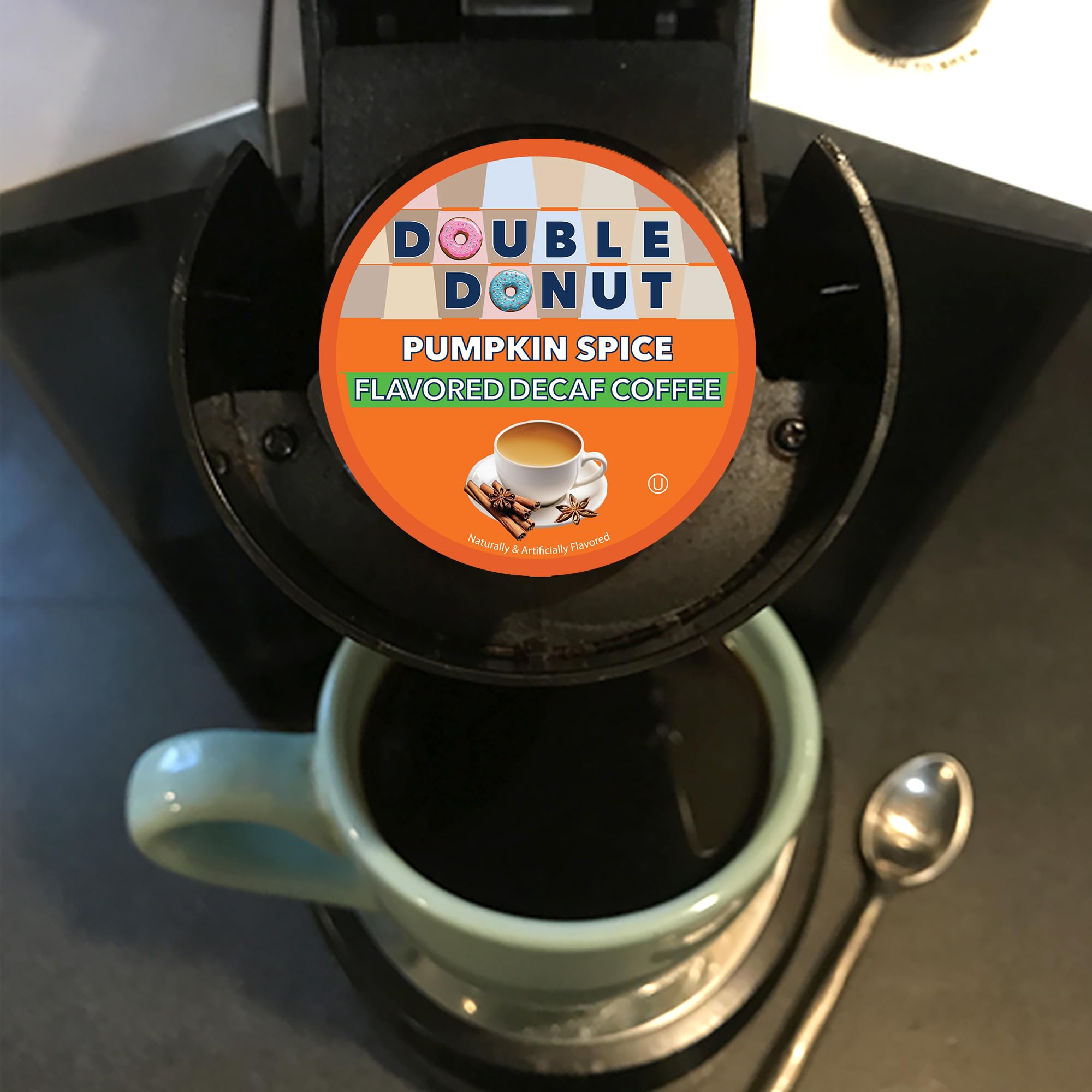 Double Donut Coffee 24-count box offers convenient supply for offices and homes.