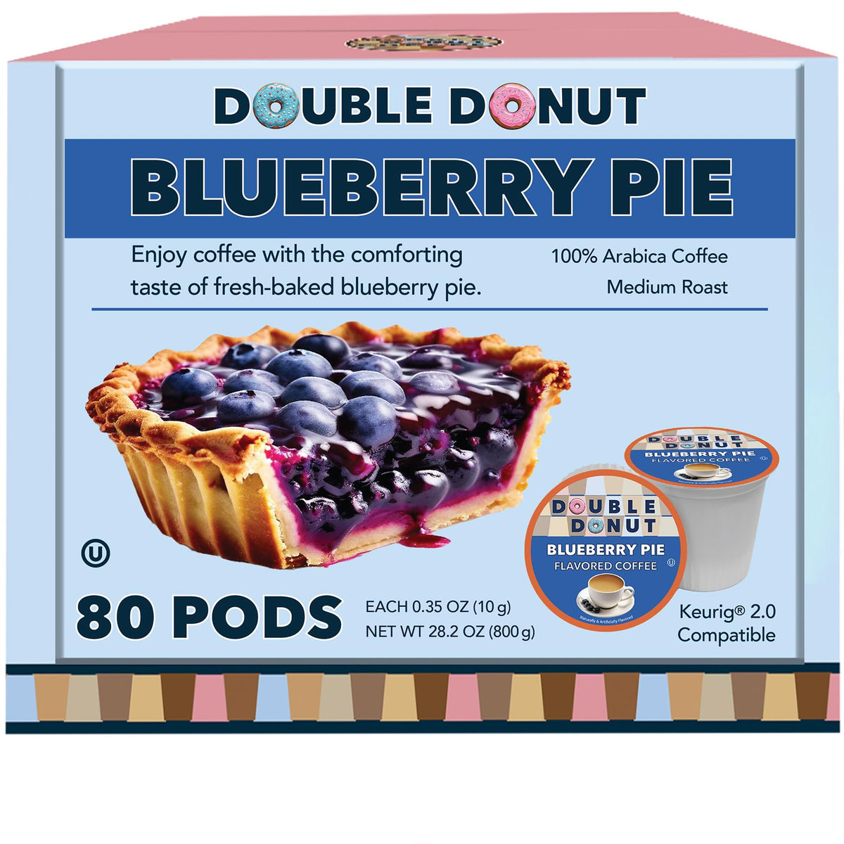 Double Donut Coffee Blueberry Pie pod, ready for single-serve brewing and rich aroma.