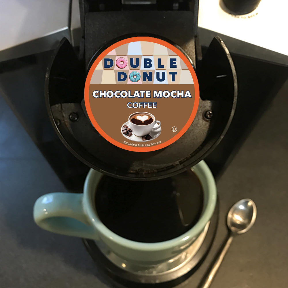 A cozy mug with Double Donut Chocolate Mocha aroma and inviting scent.
