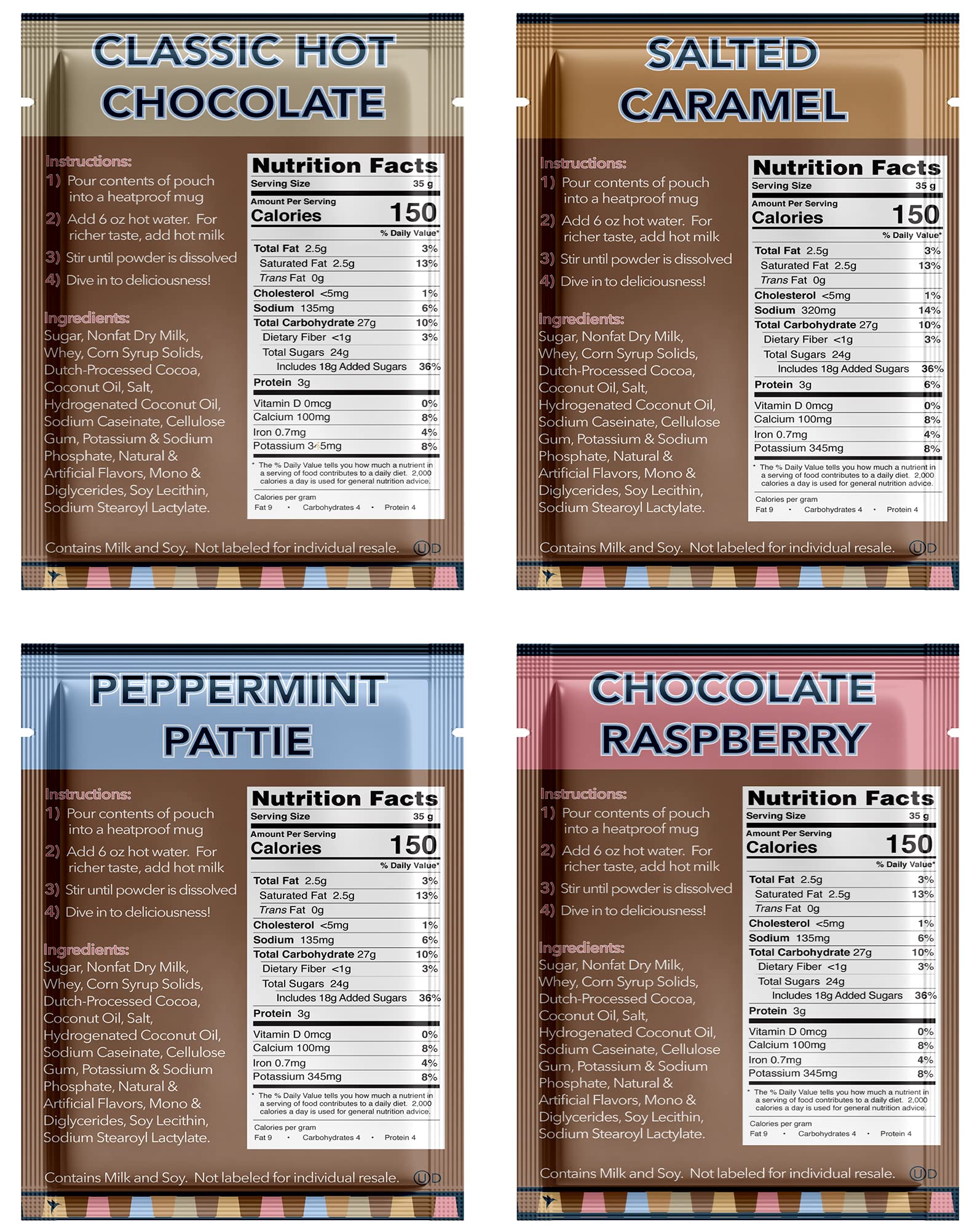 Double Donut Coffee chocolate raspberry packets with rich berry notes.