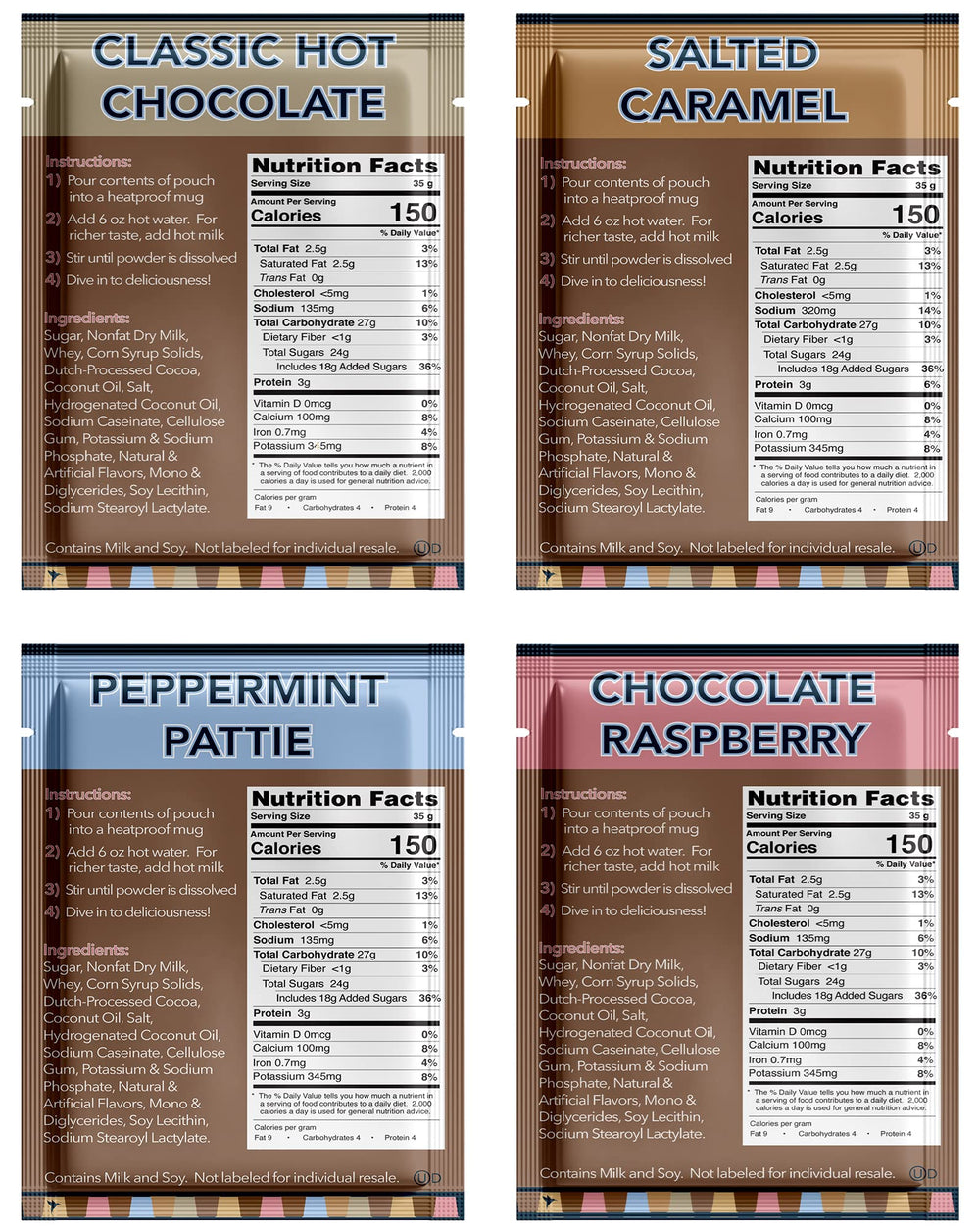 Double Donut Coffee chocolate raspberry packets with rich berry notes.