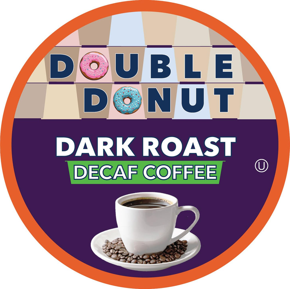 Double Donut Coffee decaf dark roast beans close-up highlighting premium Arabica quality
