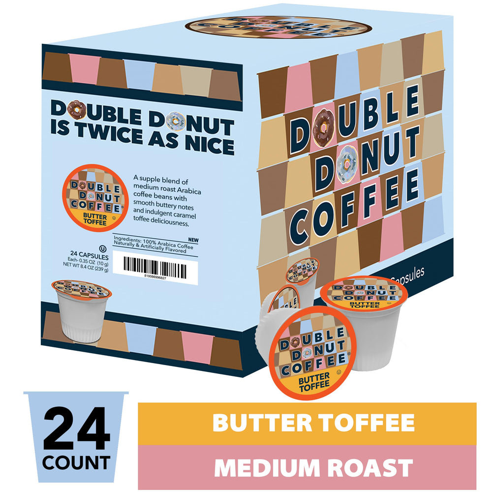 Double Donut Coffee medium roast cup offers balanced, inviting aroma.