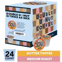 Double Donut Coffee medium roast cup offers balanced, inviting aroma.