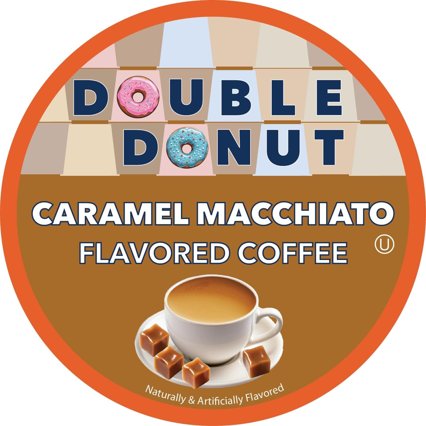 Medium roast brew in a mug from a Double Donut pod, café-style