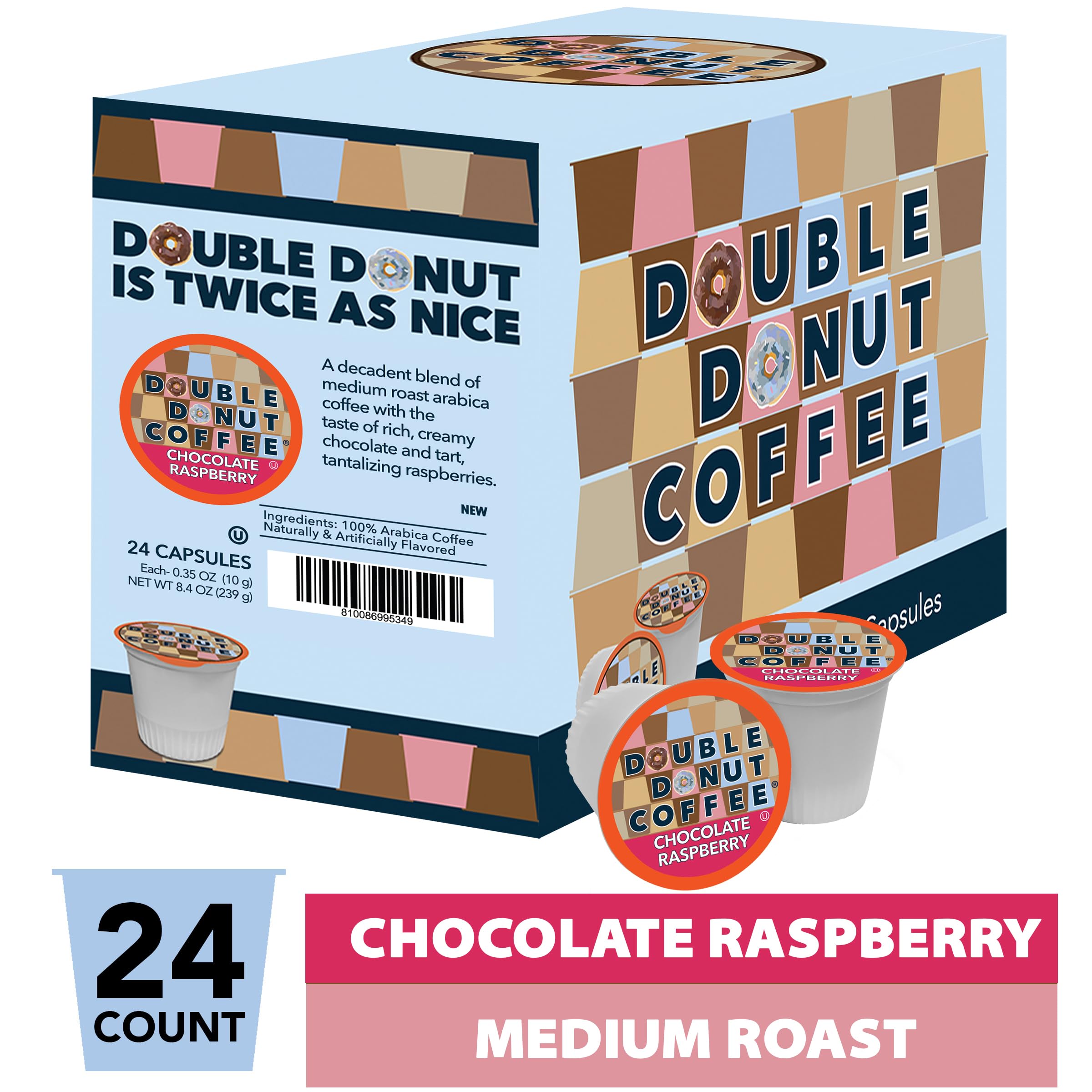 Double Donut Coffee medium roast cup captures warm berry-chocolate notes in every sip.