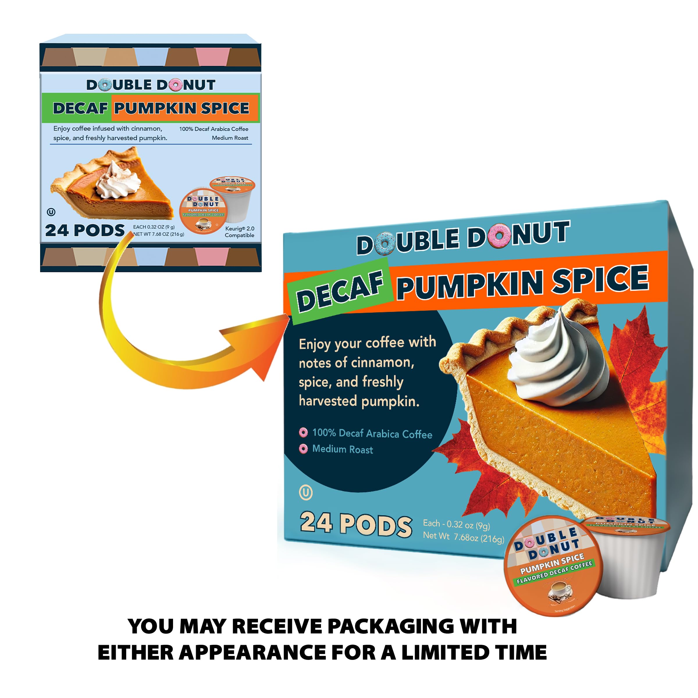 Double Donut Coffee pumpkin spice aroma hints at a cozy seasonal treat.