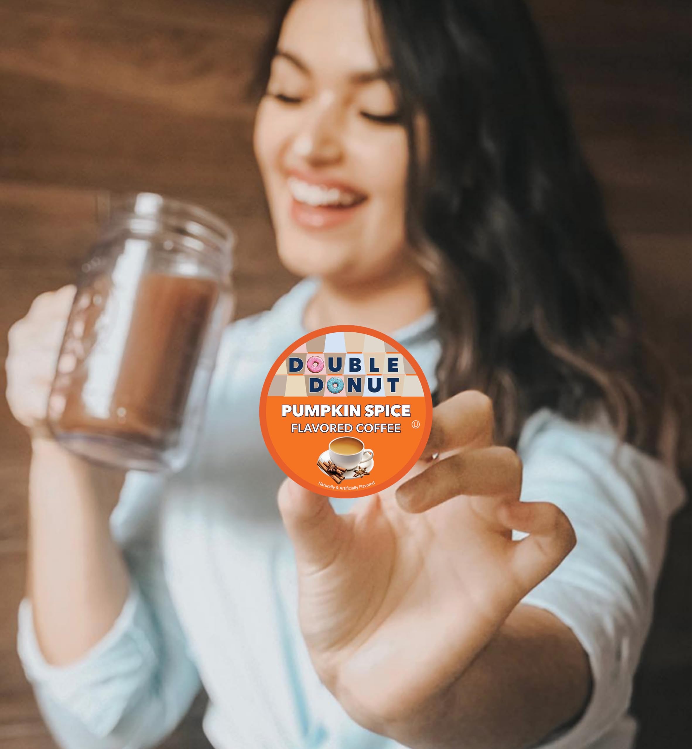 Double Donut Coffee pumpkin spice pods iced coffee setup for refreshing days