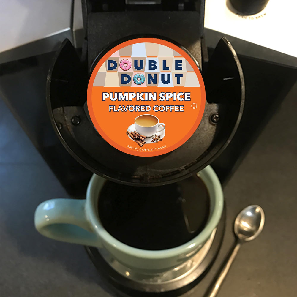 Double Donut Coffee pumpkin spice pods kitchen scene for everyday usability
