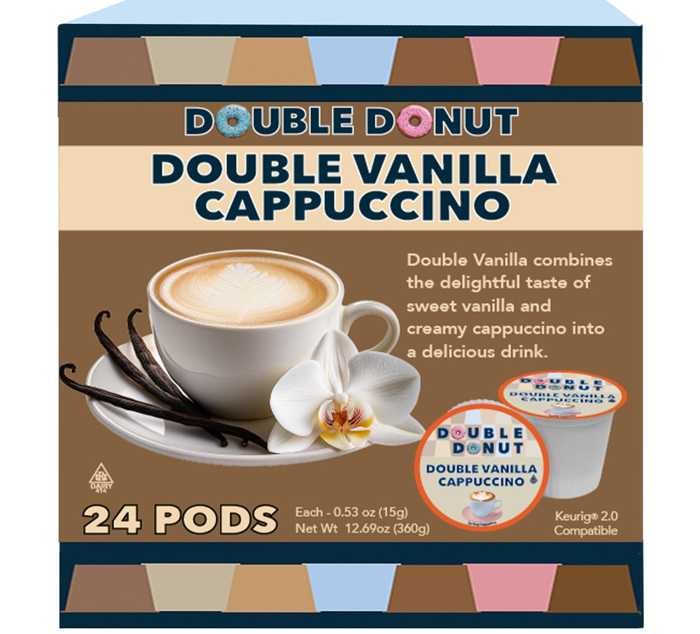 Double Donut Coffee vanilla cappuccino pods pack ready for use