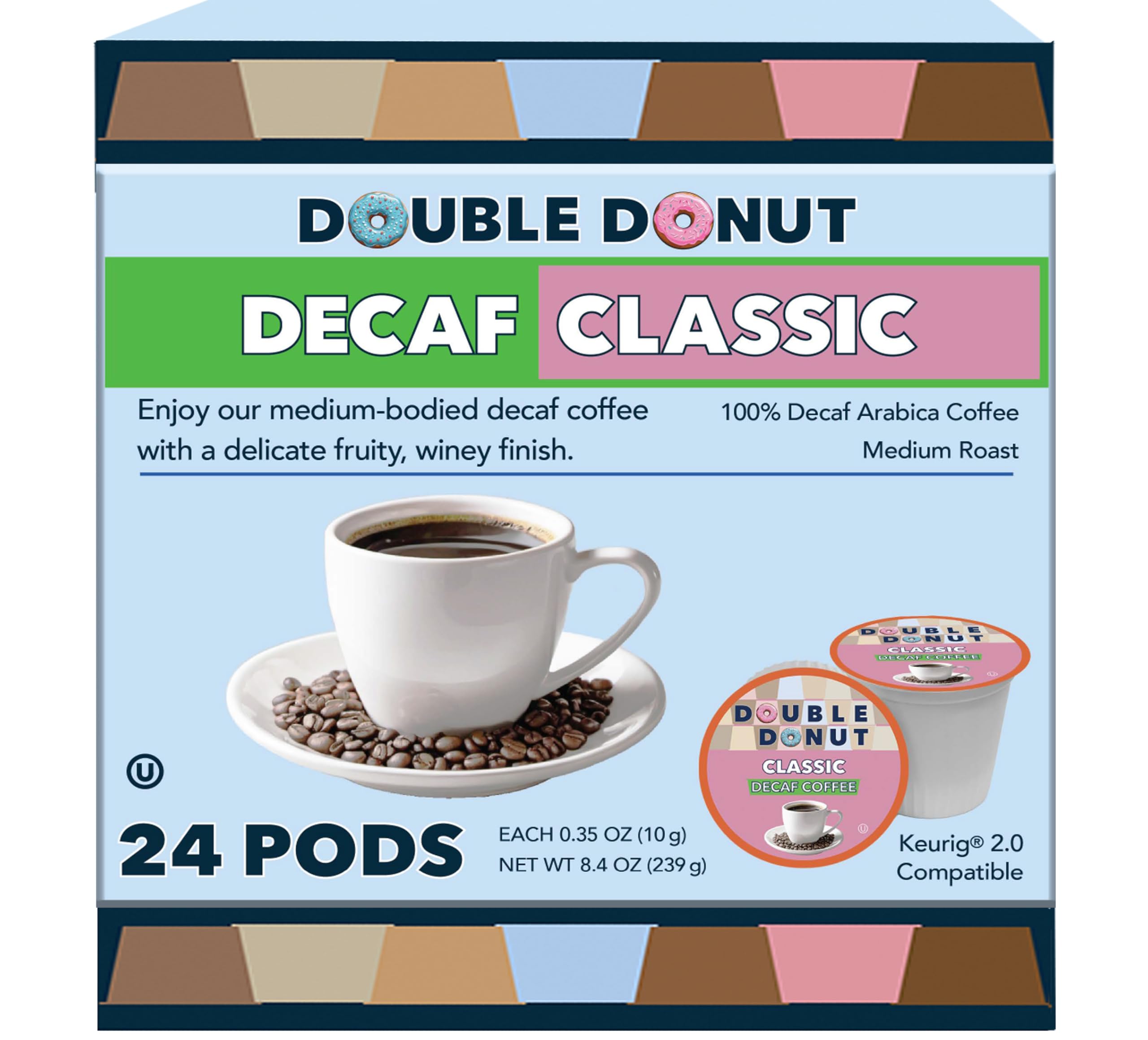 Double Donut Decaf Classic Pods for Keurig deliver rich flavor without caffeine