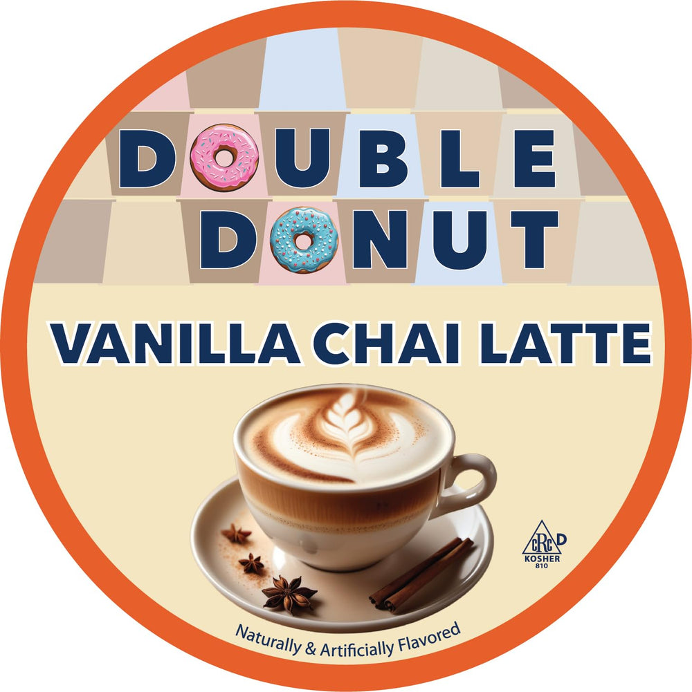 Pouring Double Donut Vanilla Chai Latte Pods into a Keurig cup in use