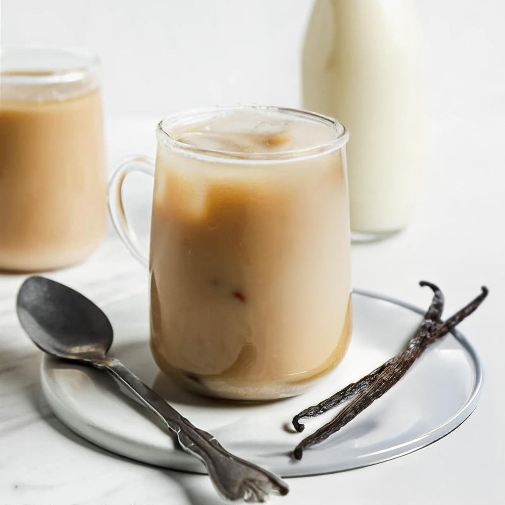 Keuring-compatible Double Donut Vanilla Chai Latte Pods in machine
