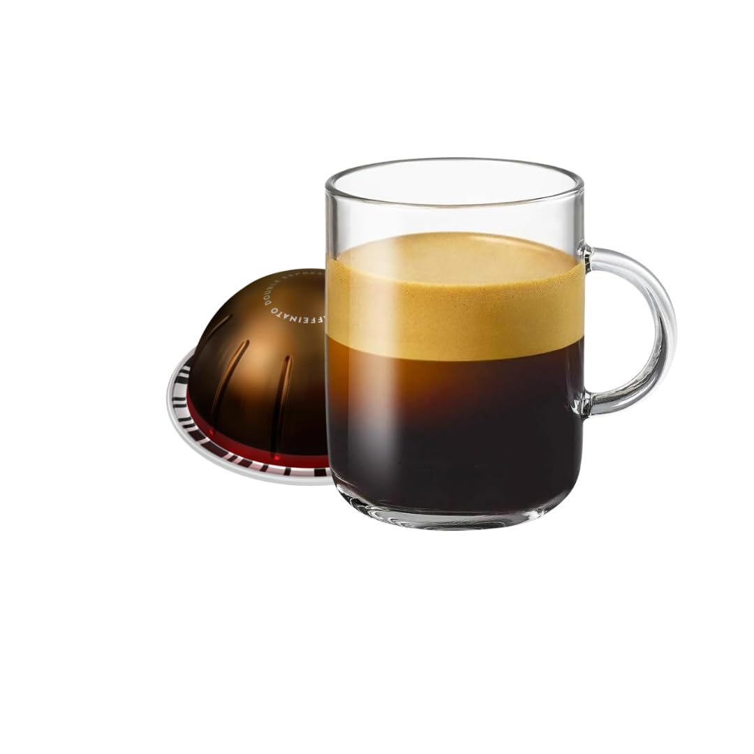 Double Espresso Coffee Pods 10-count decaffeinato chiaro pack with sealed freshness.