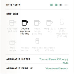 Double Espresso Coffee Pods brew profile shot suggesting rich decaf flavor.