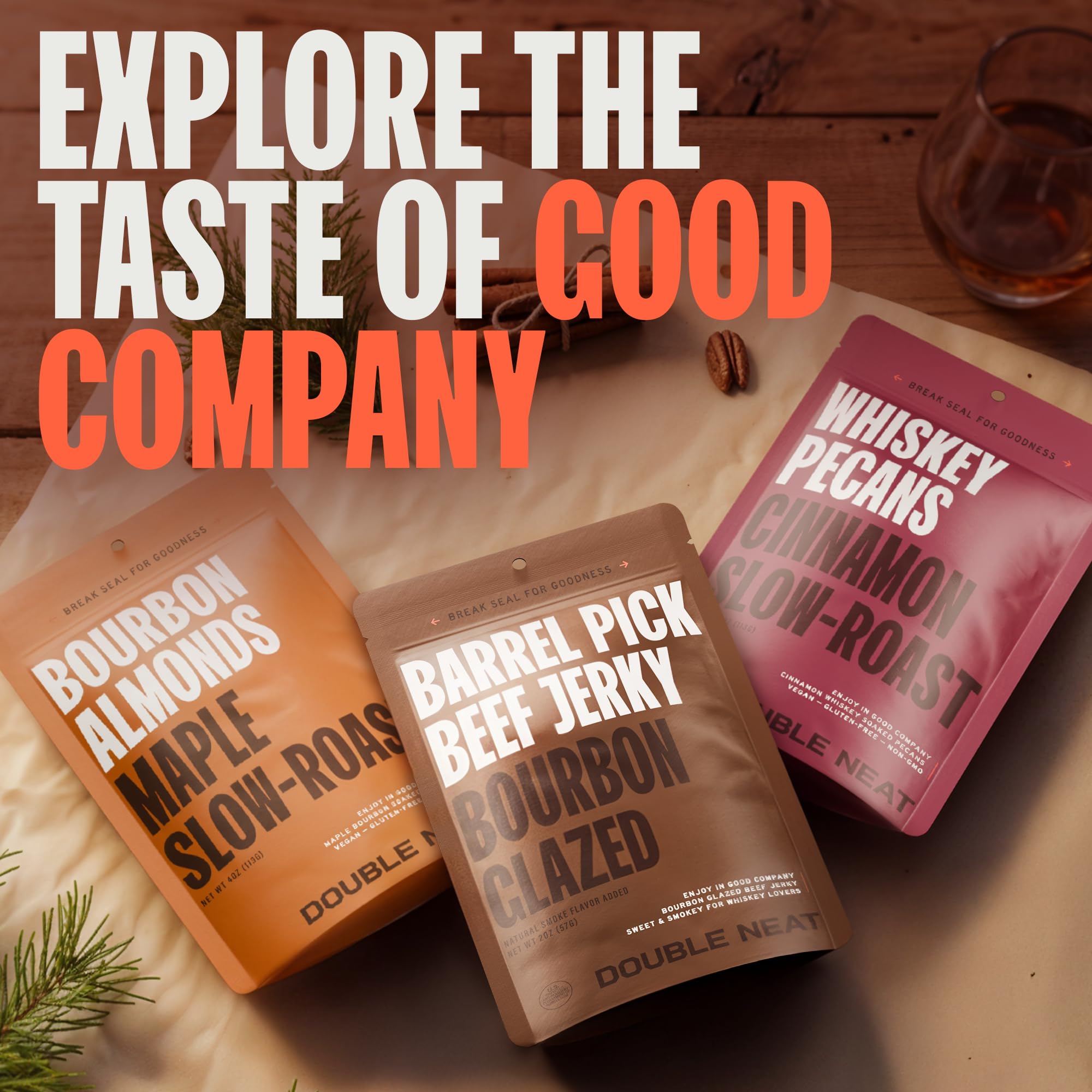 Double Neat Gift-Ready Jerky Pack suggests ideal gourmet snack gift.