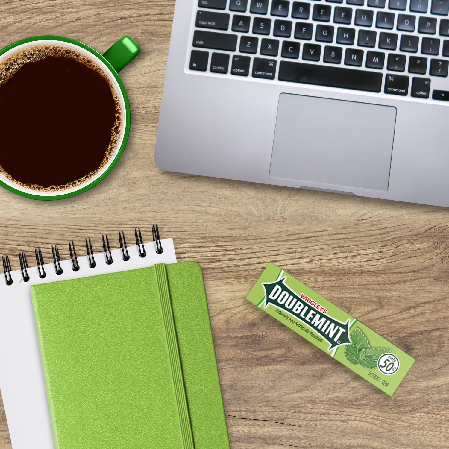 Minty fresh breath close-up after chewing Doublemint.