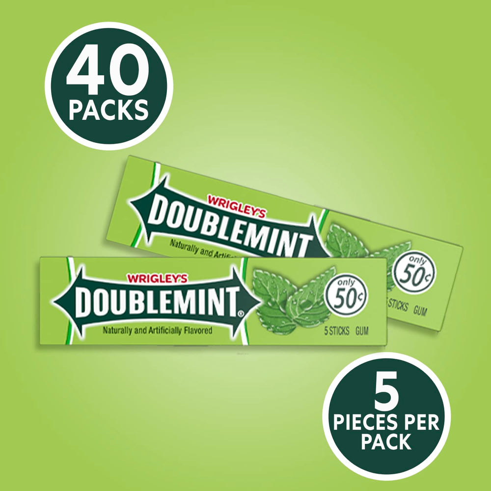 Park bench moment sharing Doublemint with a friend.