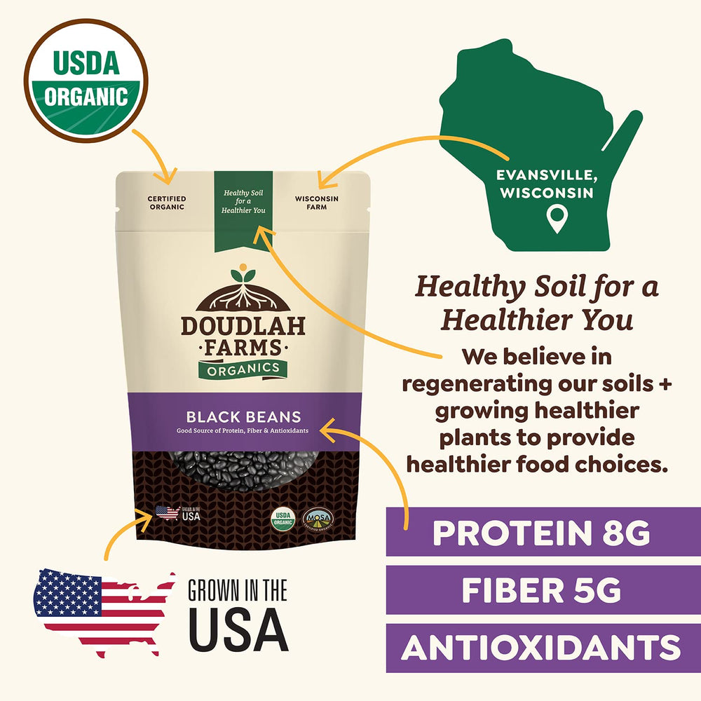 Doudlah Farms 1lb black beans – perfect for soups and burritos