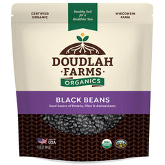 Doudlah Farms organic dried black beans 5lb pack for versatile meals with fiber and protein