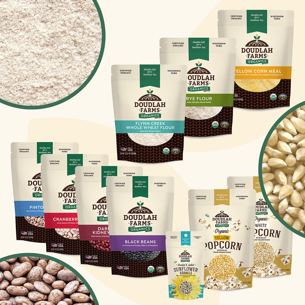 Doudlah Farms Wisconsin-packaged Pinto Beans support local farming.