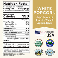 Pouring Doudlah Farms popcorn kernels into a pot during cooking