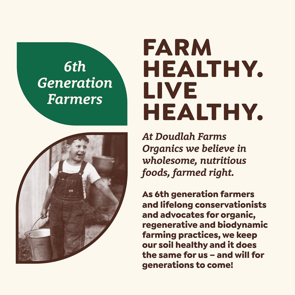 Doudlah Farms sixth-generation family farm portrait by the fields.