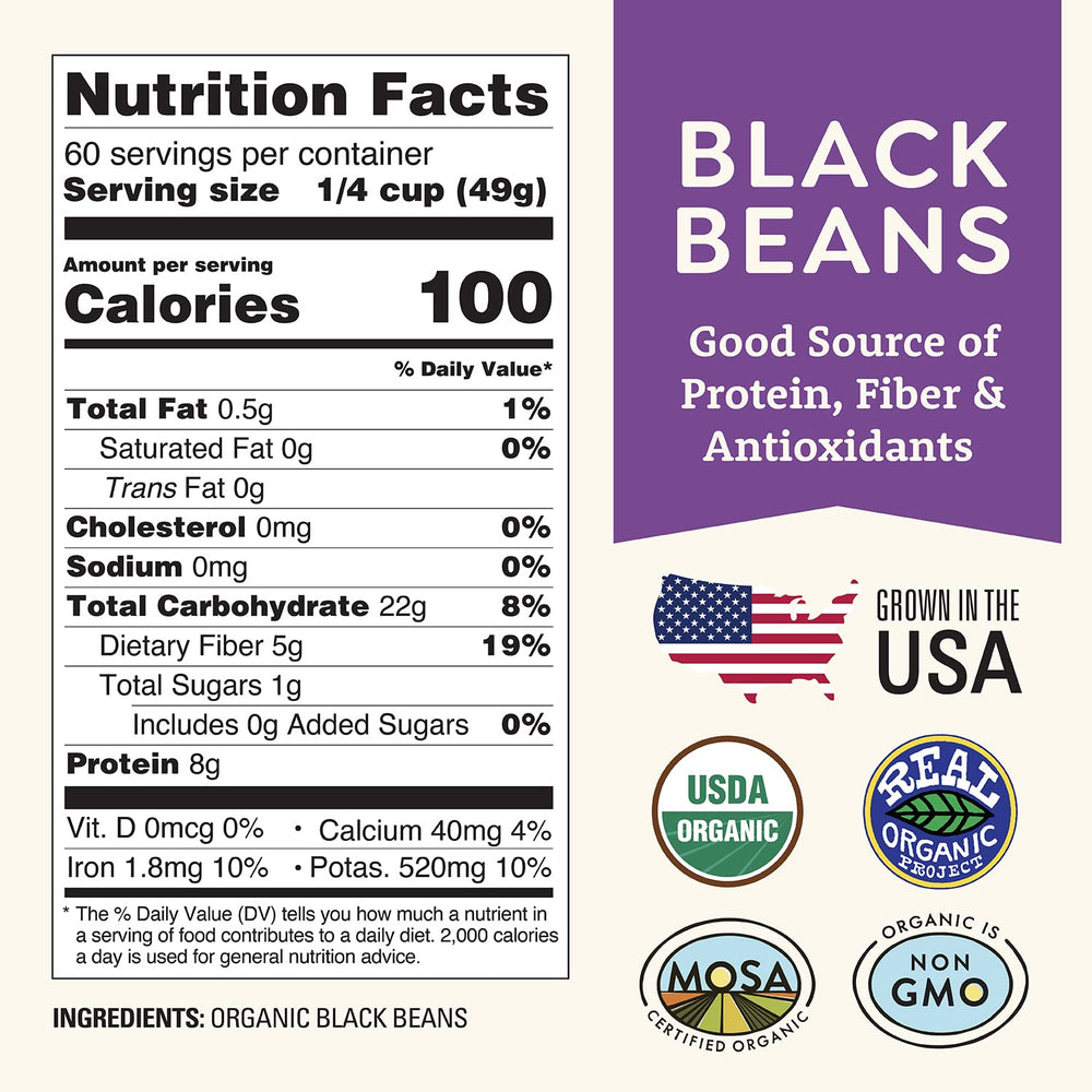 Doudlah Farms unsalted black beans raw for low-sodium, heart-friendly meals