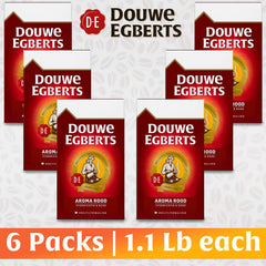 Front view of Douwe Egberts Aroma Rood multi-pack for easy bulk purchase.