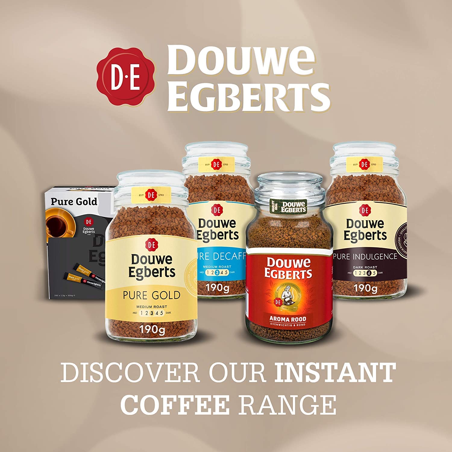 Steaming cup of Douwe Egberts Pure Gold for a comforting caffeine boost