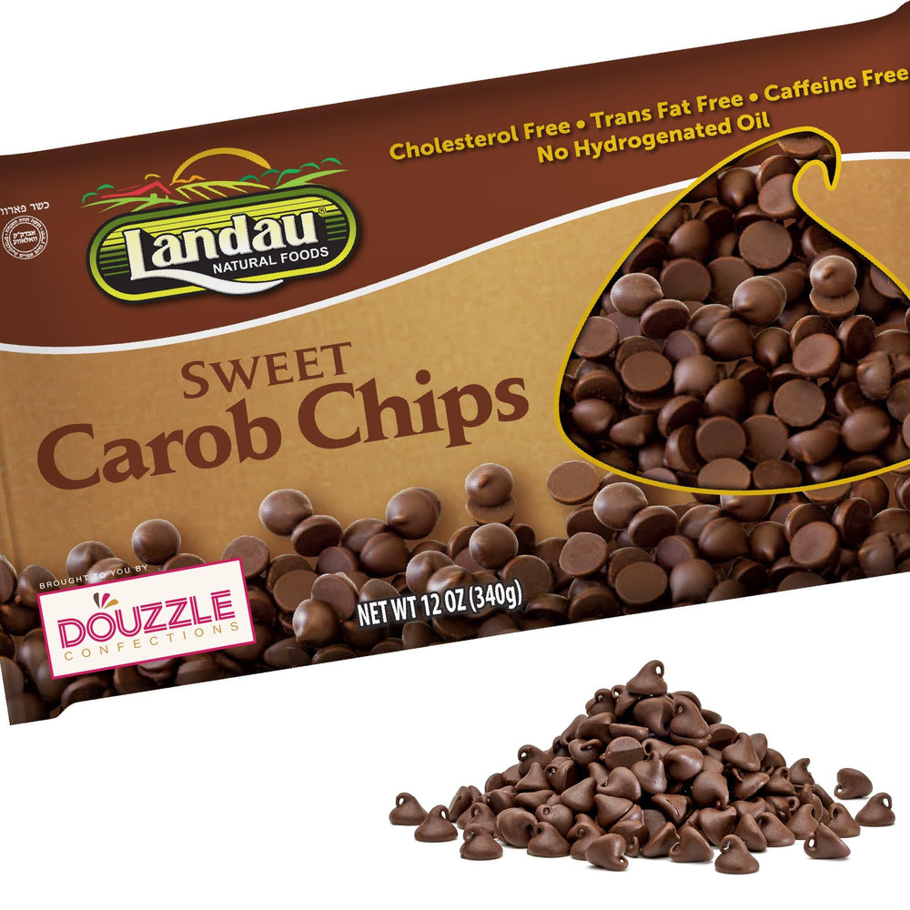 DOUzzle Sweet Carob Chips bag shows natural sweetness for wholesome baking.