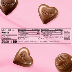 DOVE milk and dark chocolate heart truffles offer variety for romance.