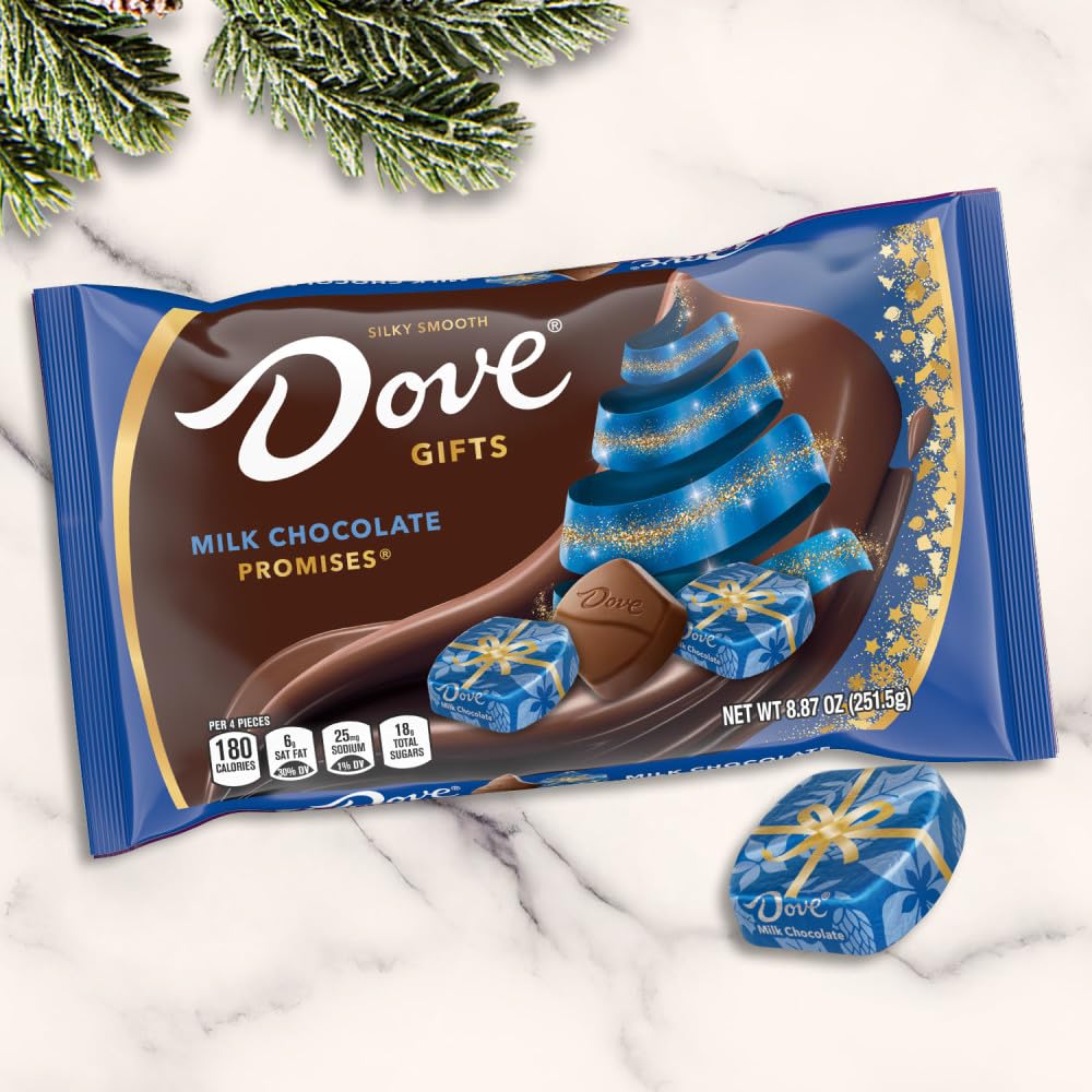 Dove Promises chocolate used as a Christmas dessert topper