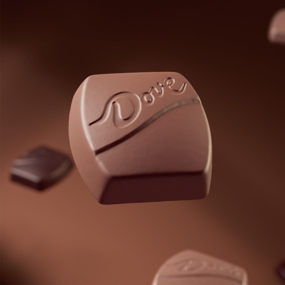 DOVE PROMISES creamy milk chocolate delivers a smooth, premium flavor experience.