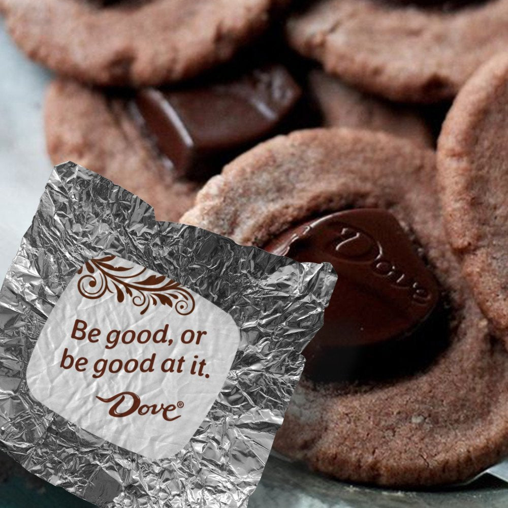 Dove Promises dark chocolate bag packaging display on shelf