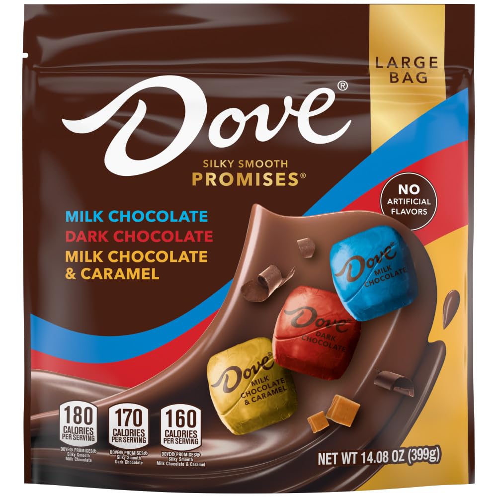 Dove Promises dark chocolate pieces deliver rich, assertive notes.