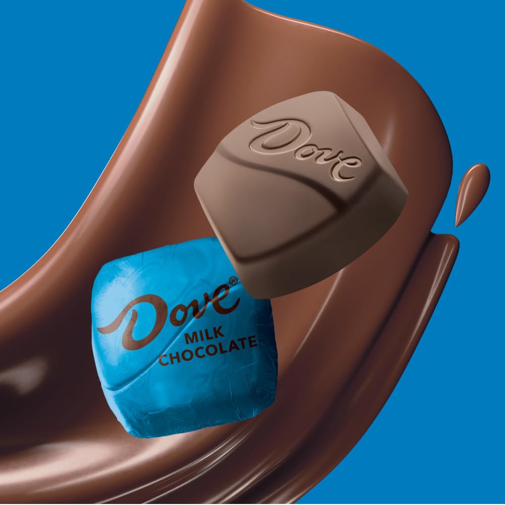 DOVE PROMISES foiled chocolates close-up, elegant Easter treat display.