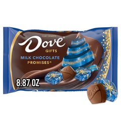 Dove Promises milk chocolate with festive holiday foil wrap for gifting
