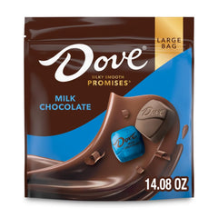 DOVE PROMISES milk chocolate bag front view, gift-ready packaging for sharing.