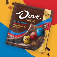 Dove Promises milk chocolate and caramel variety provides sweet contrast.