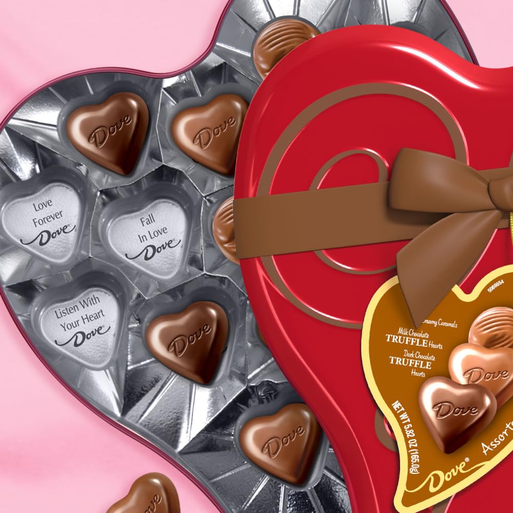 DOVE Valentine gift-ready chocolates perfect with flowers or cards.