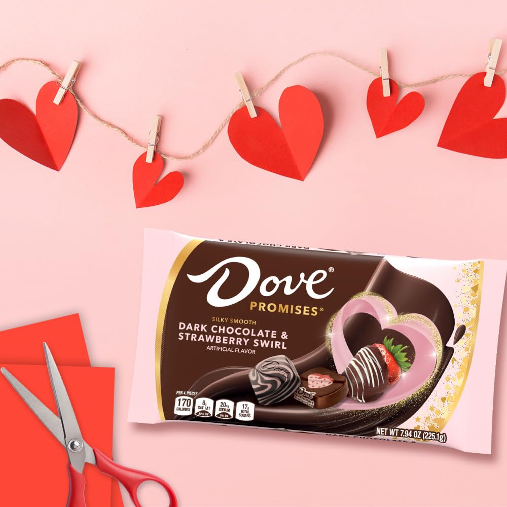 Dove Valentine's Day gift idea packaging suggests pairing with flowers.