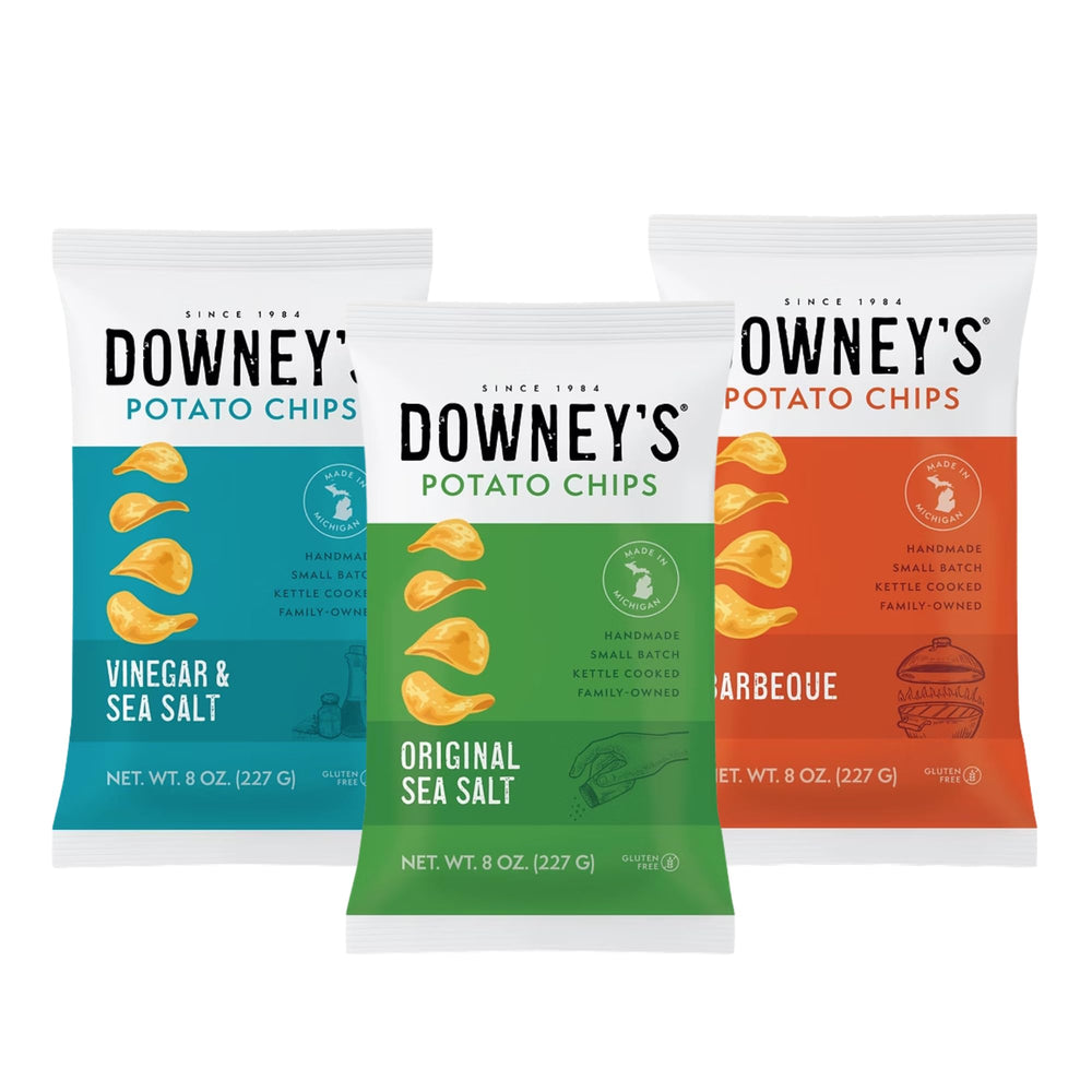 Downey's No Salt Kettle Chips ready to snack as a gluten-free treat.