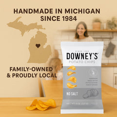 Downey's No Salt Kettle Chips made with Michigan potatoes.