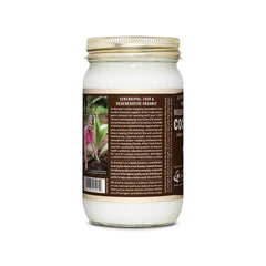 Dr. Bronner's coconut oil label highlights organic and fair trade ingredients.