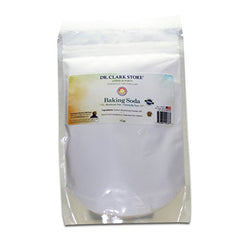 Dr Clark Store baking soda 1-cup packaging shows pure, aluminum-free formula for kitchen and cleaning.